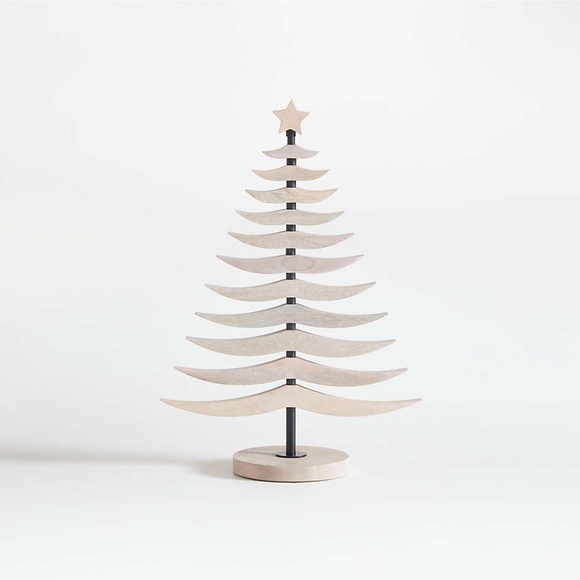 Crate&Barrel - Tannenbaum 25" Whitewashed Wood Christmas Tree - Picture 4 of 8